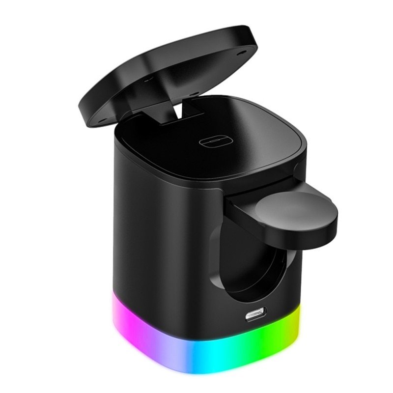 AuroraCharge Pro – Stilvolles Ladegerät für Smartphone, AirPods & iWatch.
