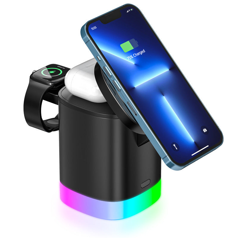 AuroraCharge Pro – Stilvolles Ladegerät für Smartphone, AirPods & iWatch.