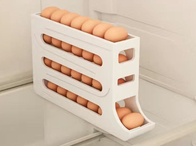 EggMaster 4-Layer Sliding Egg Storage Box – Kühlschrank-Tür Organizer mit Großem Fassungsvermögen
