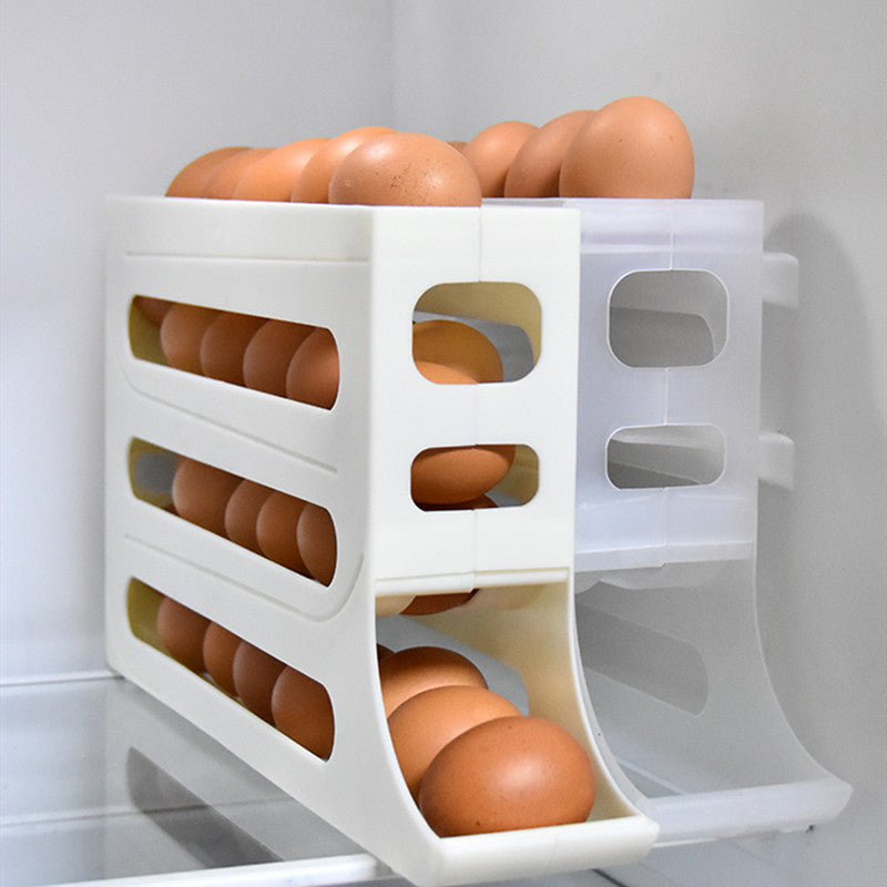 EggMaster 4-Layer Sliding Egg Storage Box – Kühlschrank-Tür Organizer mit Großem Fassungsvermögen